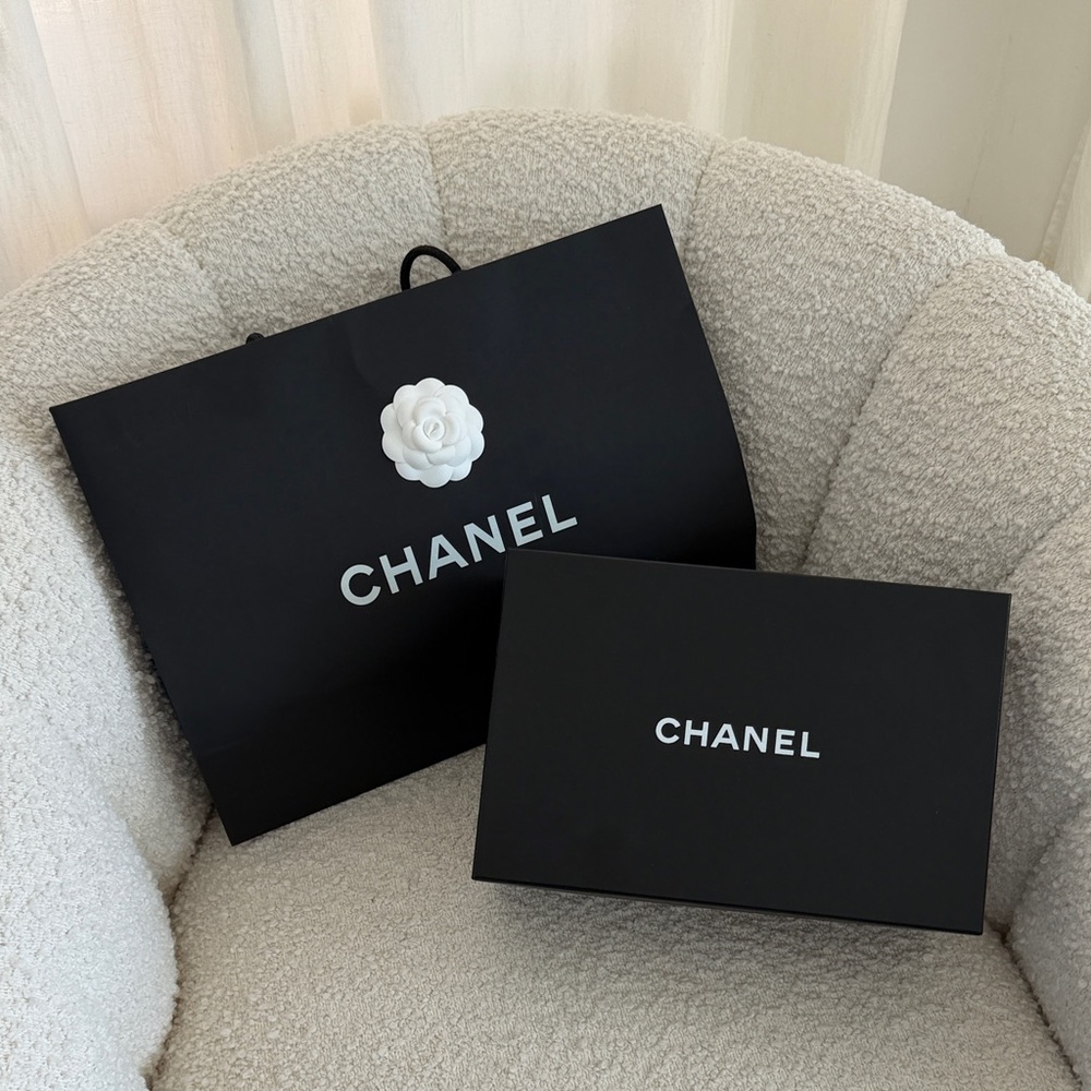 Chanel Black and White shoe box & bag